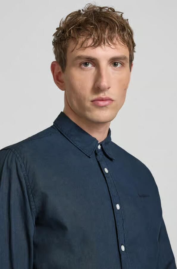 Pepe Jeans regular fit vrijetijdsoverhemd van mix van katoen en linnen model 'PAYTON'