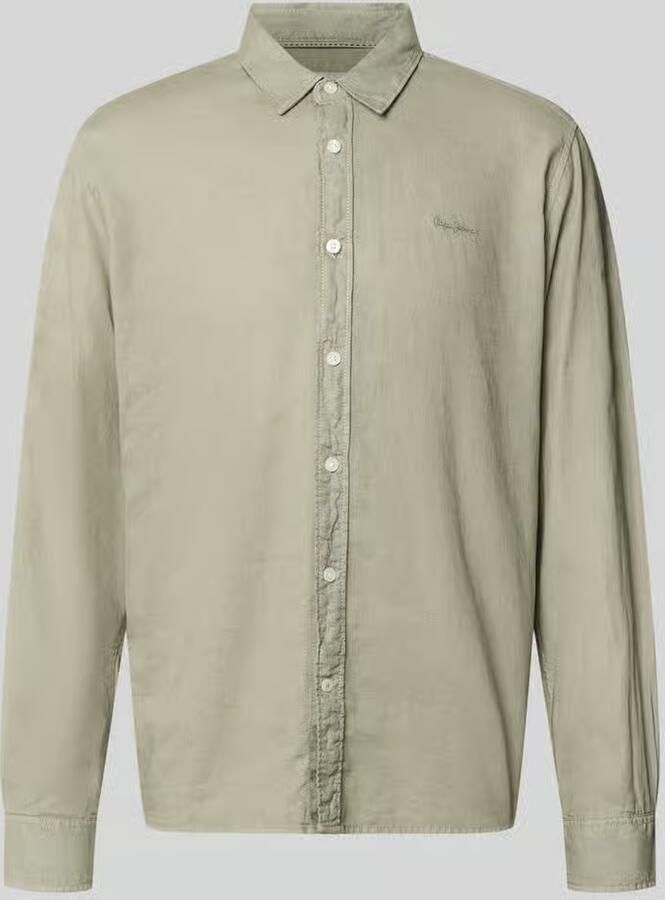 Pepe Jeans regular fit vrijetijdsoverhemd van mix van katoen en linnen model 'PAYTON' - Foto 2