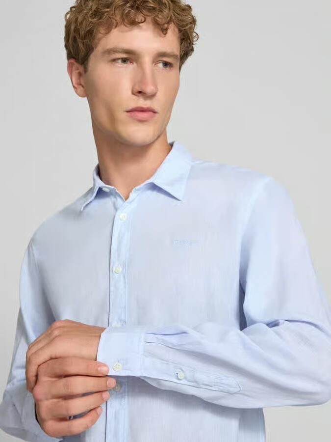 Pepe Jeans regular fit vrijetijdsoverhemd van mix van katoen en linnen model 'PAYTON' - Foto 2