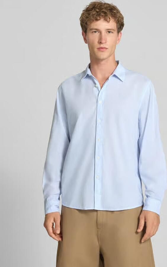 Pepe Jeans regular fit vrijetijdsoverhemd van mix van katoen en linnen model 'PAYTON' - Foto 3