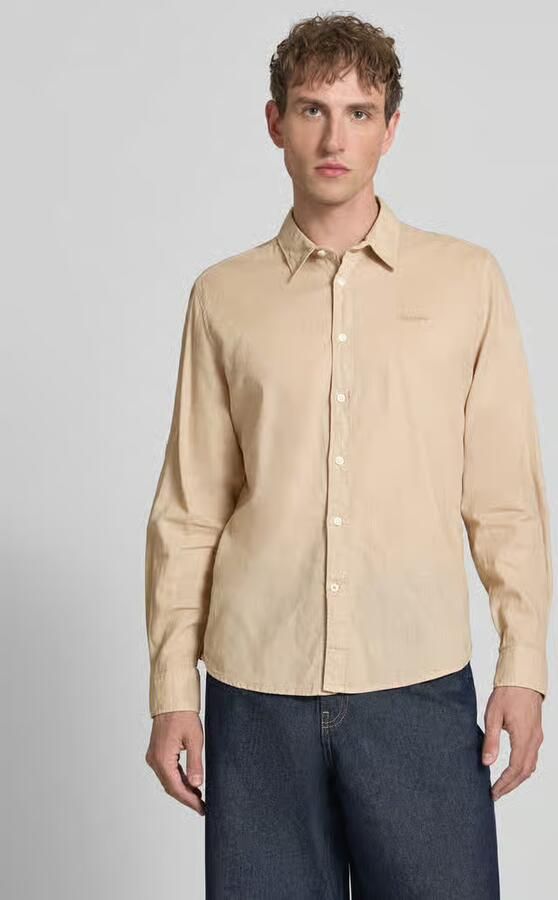 Pepe Jeans regular fit vrijetijdsoverhemd van mix van katoen en linnen model 'PAYTON' - Foto 3