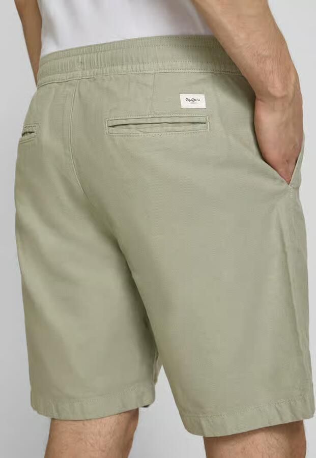 Pepe Jeans relaxed fit chinobermuda van mix van katoen en linnen