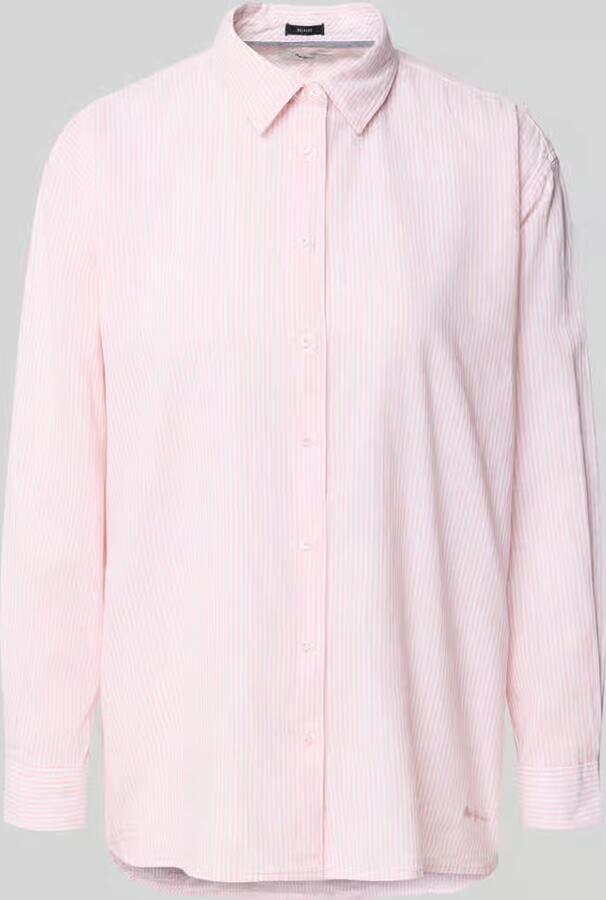 Pepe Jeans relaxed fit overhemdblouse van mix van katoen en linnen model 'BERNANY' - Foto 2