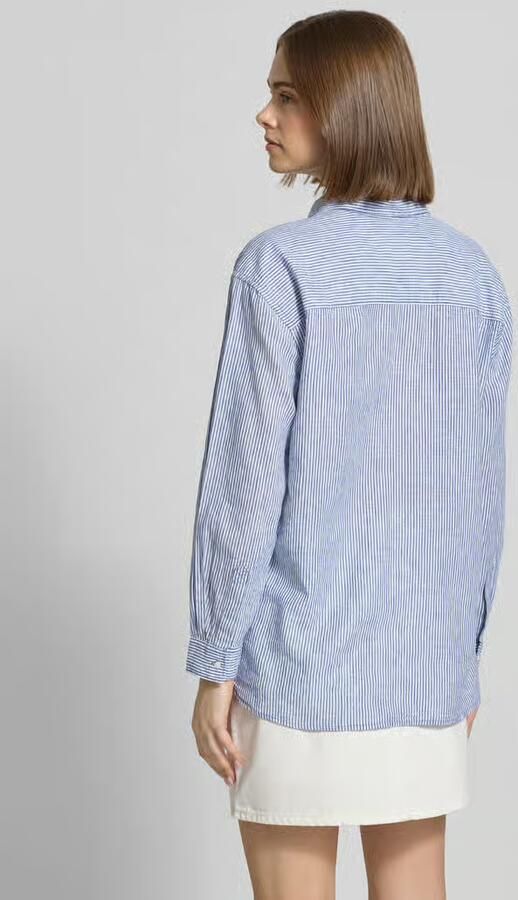 Pepe Jeans relaxed fit overhemdblouse van mix van katoen en linnen model 'BERNANY' - Foto 4