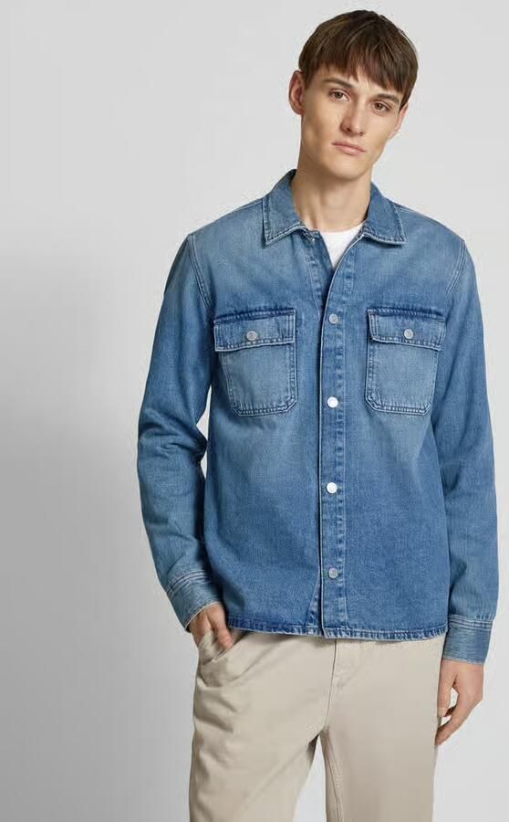 Pepe Jeans Relaxed fit overhemdjack met paspelzakken op de borst - Foto 2