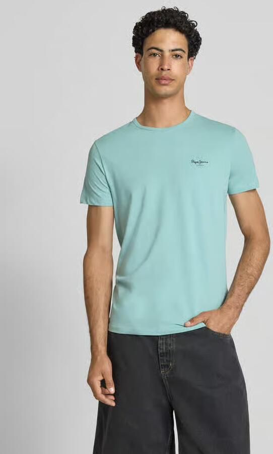 Pepe Jeans slim fit T-shirt van katoenmix model 'ORIGINAL BASIC 3N' - Foto 4