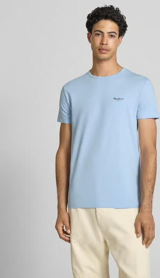 Pepe Jeans slim fit T-shirt van katoenmix model 'ORIGINAL BASIC 3N' - Foto 3