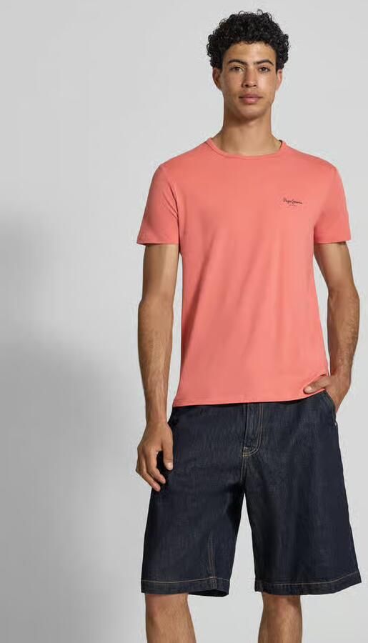 Pepe Jeans slim fit T-shirt van katoenmix model 'ORIGINAL BASIC 3N' - Foto 3