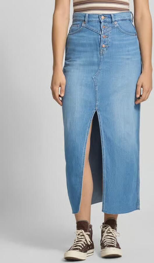 Pepe Jeans Uitlopende spijkerrok van katoenmix model 'MIRA' - Foto 3