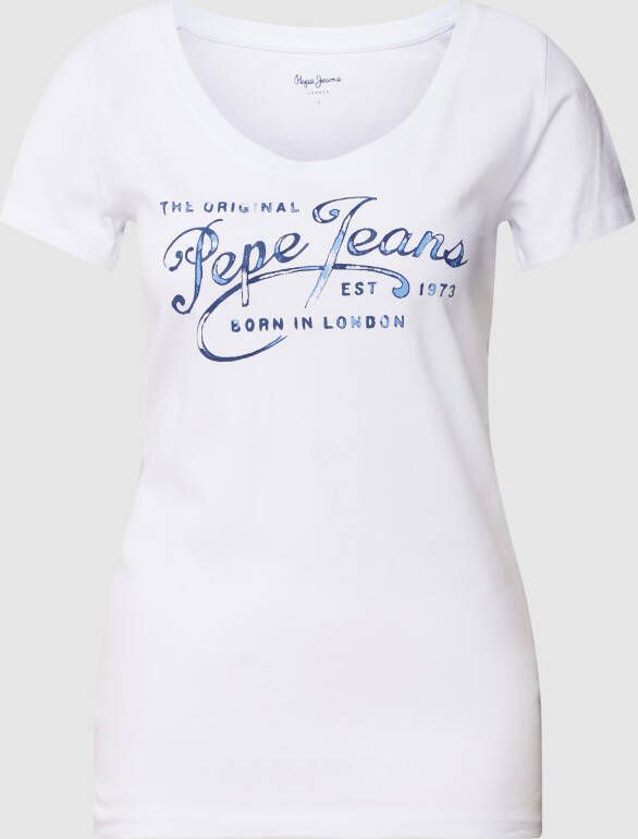 Pepe Jeans T-shirt met labelprint model 'MERY'