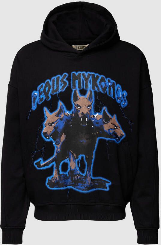 PEQUS Hoodie met labelprint model 'CERBERUS'