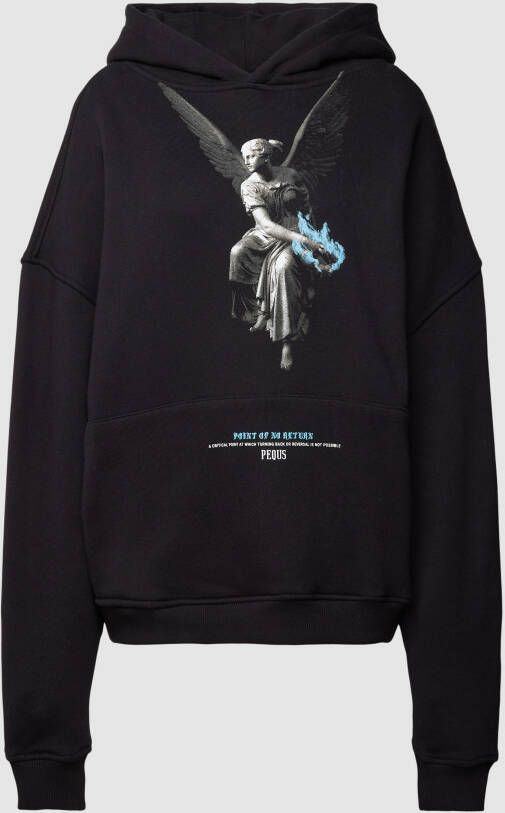 PEQUS Oversized hoodie met motiefprint model 'Fallen Angel'