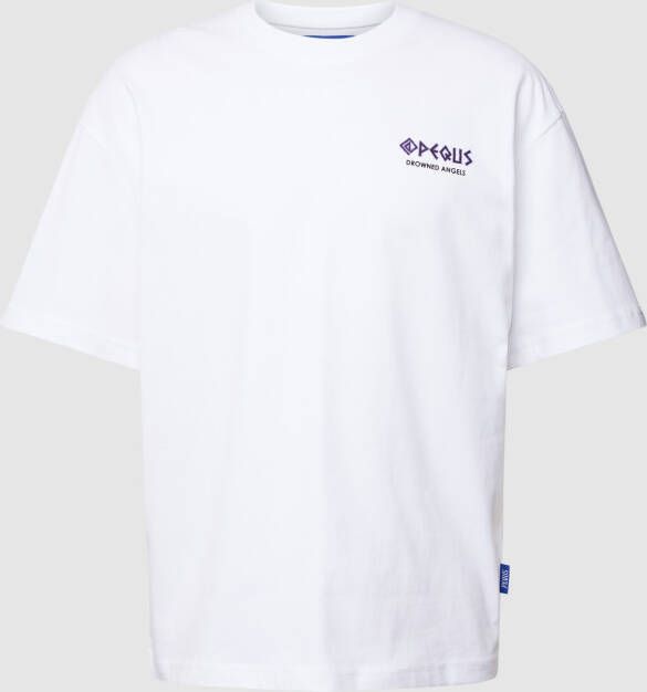 PEQUS T-shirt met labelprint model 'Drowned Angels'