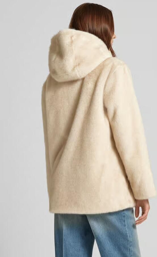 PETITE M. Jack met imitatiebont en labeldetail