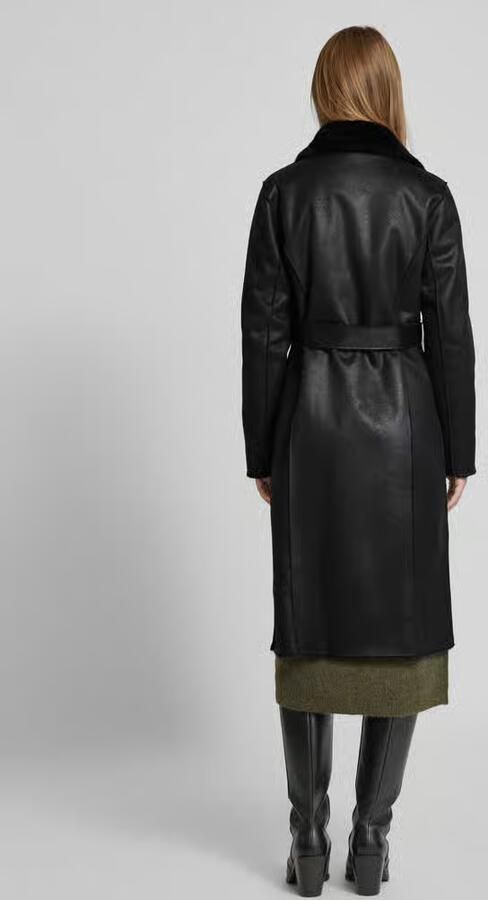 PETITE M. Keerbare lange jas in leerlook - Foto 3