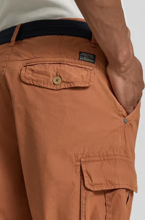 Petrol regular fit bermuda met cargozakken