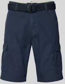 Petrol regular fit bermuda met cargozakken