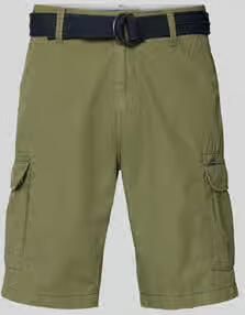 Petrol regular fit bermuda met cargozakken