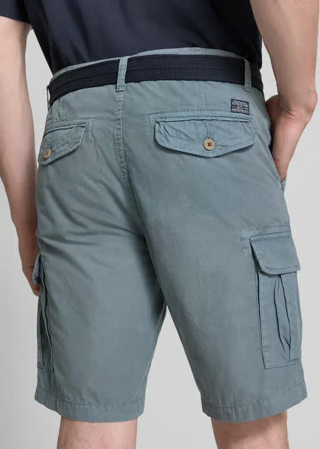Petrol regular fit bermuda met cargozakken