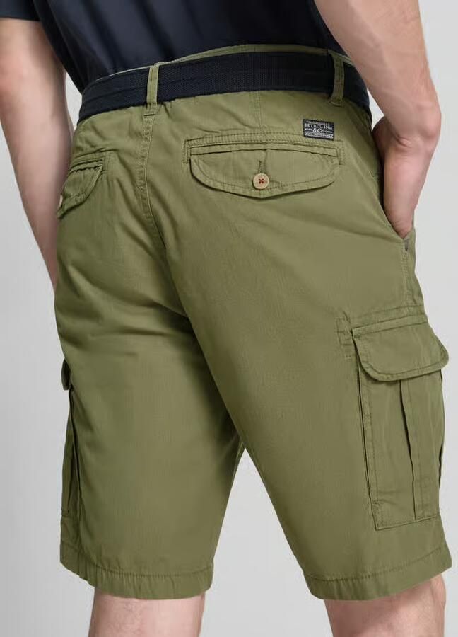 Petrol regular fit bermuda met cargozakken