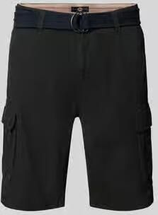 Petrol regular fit bermuda met cargozakken