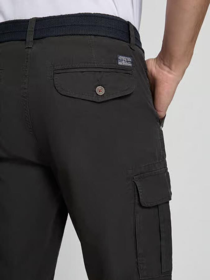 Petrol regular fit bermuda met cargozakken