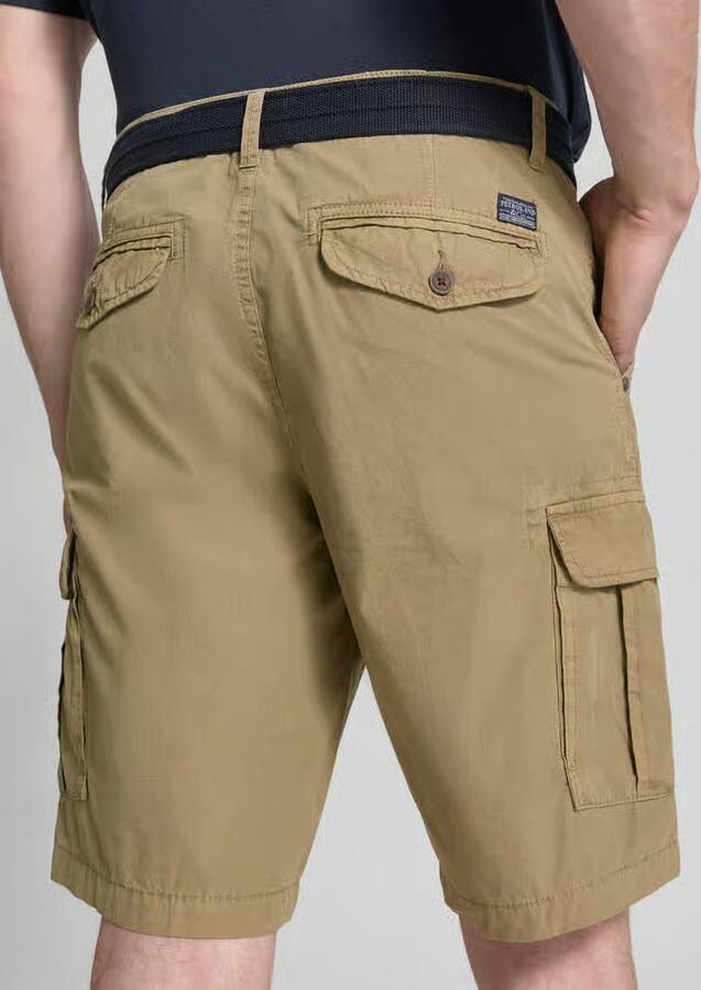 Petrol regular fit bermuda met cargozakken
