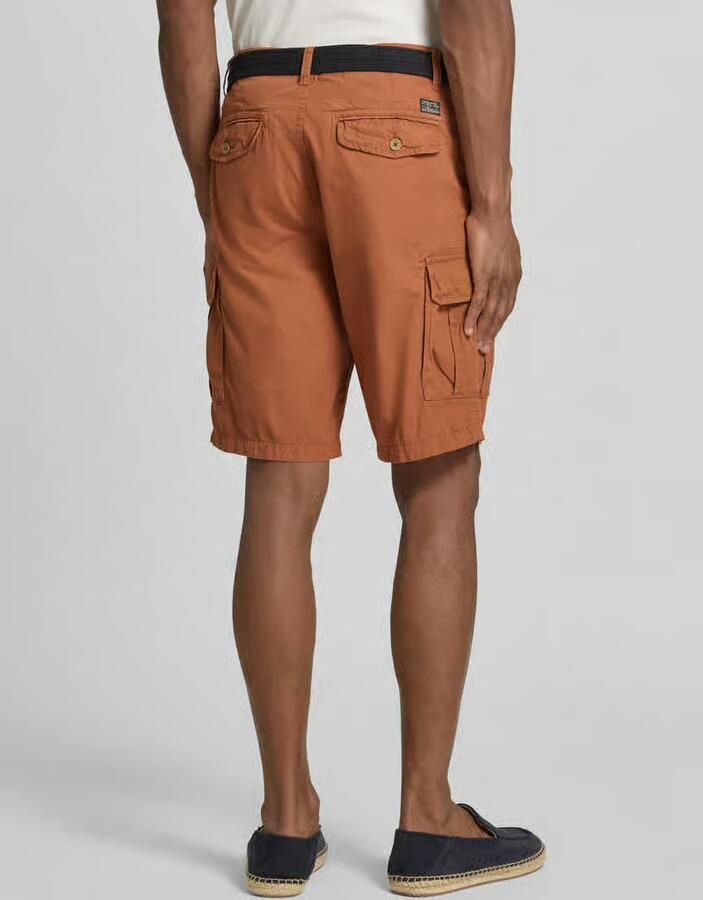 Petrol regular fit bermuda met cargozakken