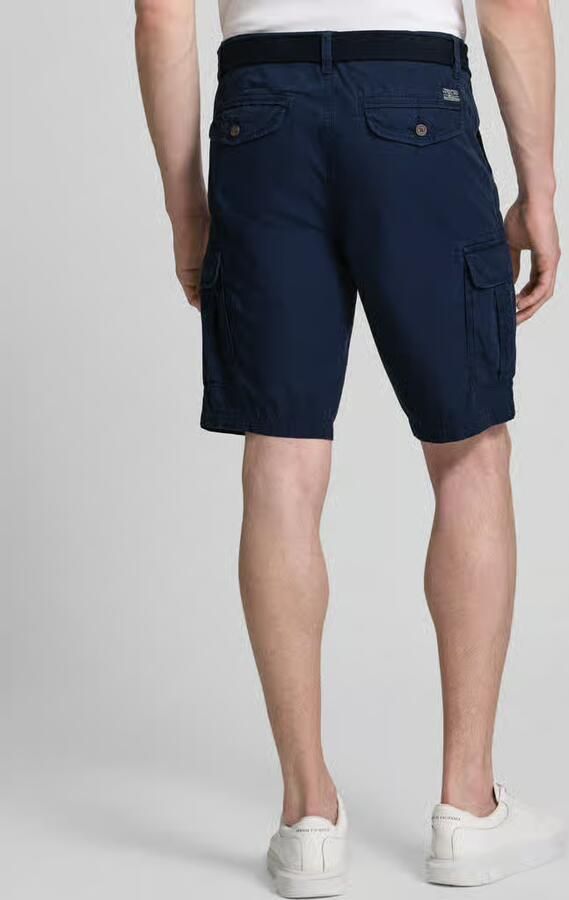 Petrol regular fit bermuda met cargozakken - Foto 3