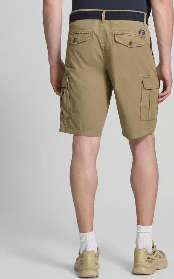 Petrol regular fit bermuda met cargozakken