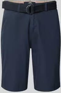 Petrol regular fit chino short met riem en steekzakken