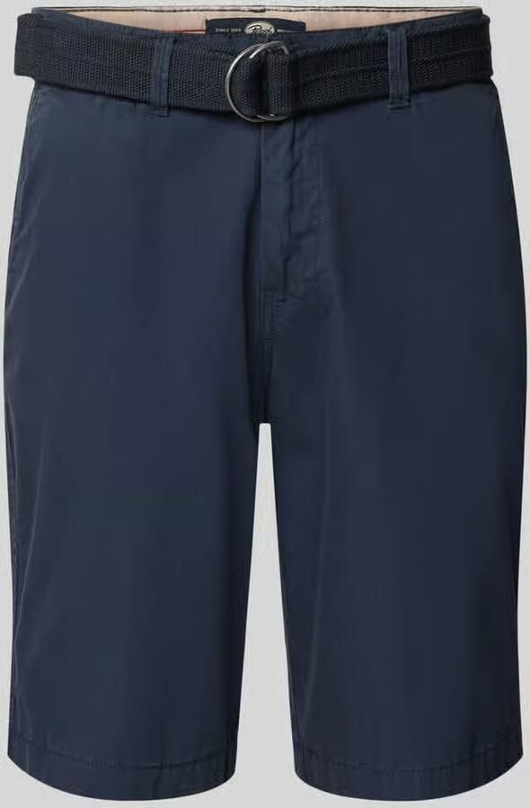 Petrol regular fit chino short met riem en steekzakken - Foto 2