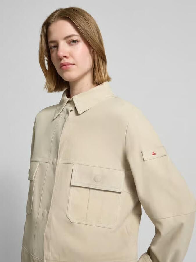 Peuterey Leren jas met klepzakken model 'Era'