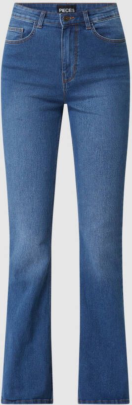 Pieces Flared fit high waist jeans met stretch model 'Peggy'