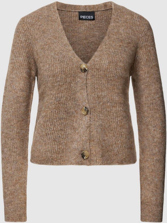 Pieces Gebreid jack met V-hals model 'Ellen'