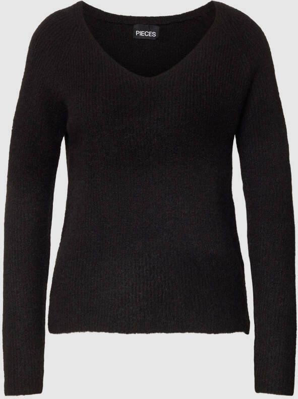Pieces Gebreide pullover met V-hals model 'ELLEN'