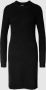 PIECES ribgebreide jurk PCELLEN van gerecycled polyester zwart - Thumbnail 2