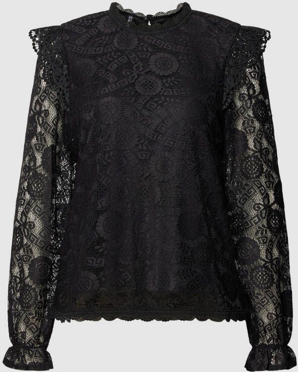 Pieces Kanten blouse met ruches model 'COLLINE'