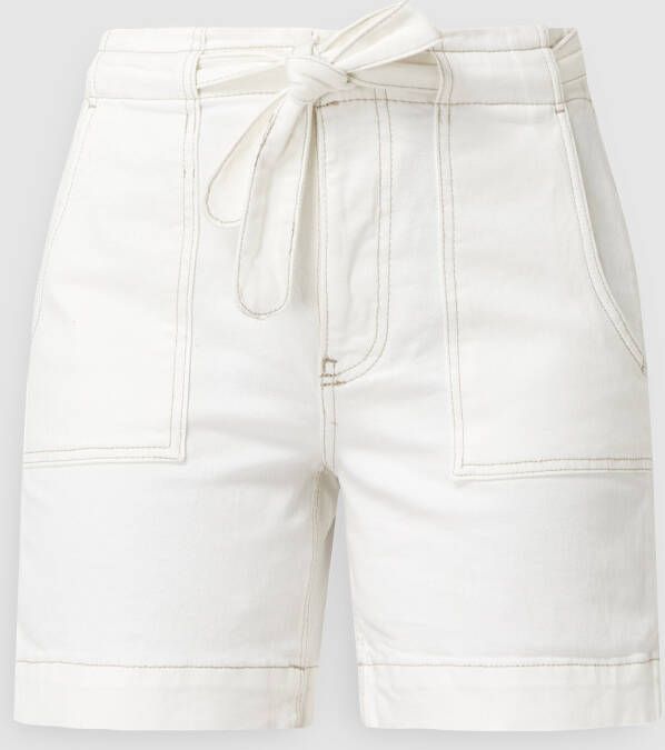 Pieces Korte high waist jeans met tailleriem model 'Vinna'