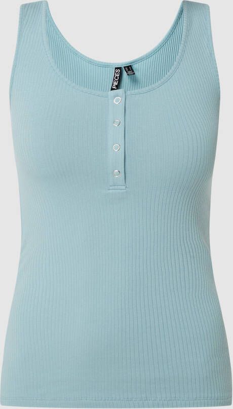 Pieces Korte top met ribstructuur model 'Kitte'