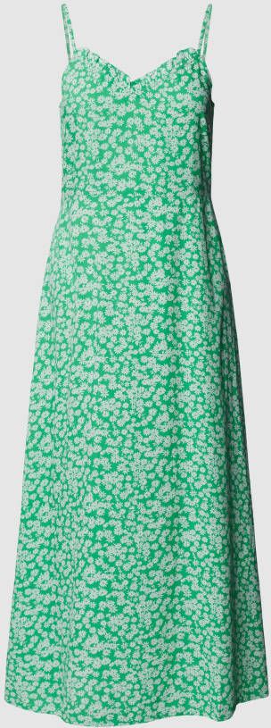Pieces Midi-jurk van viscose met all-over bloemenmotief