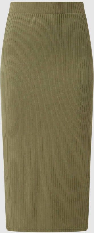 Pieces Midirok met ribstructuur model 'Kylie'