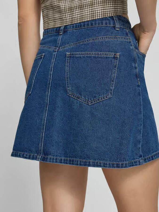 Pieces A-lijn jeansrok van katoenmix met viscose model 'ABBI'