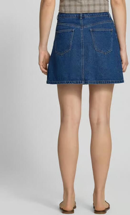 Pieces A-lijn jeansrok van katoenmix met viscose model 'ABBI' - Foto 2