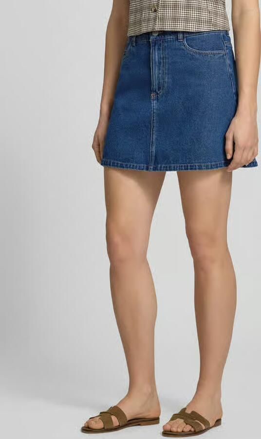 Pieces A-lijn jeansrok van katoenmix met viscose model 'ABBI' - Foto 3