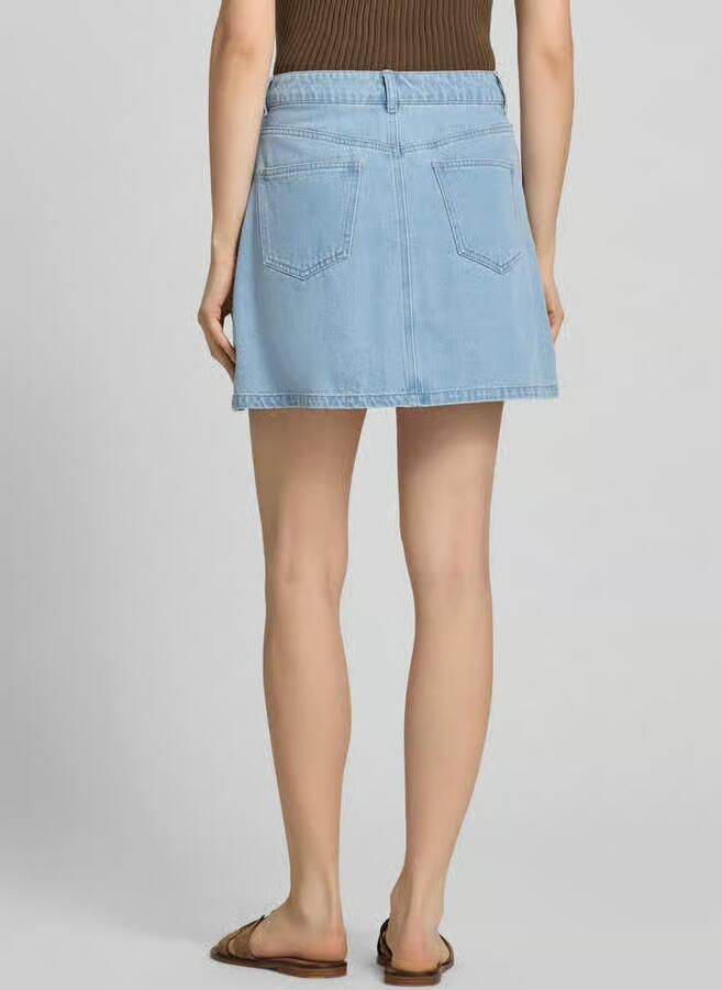 Pieces A-lijn jeansrok van katoenmix met viscose model 'ABBI'