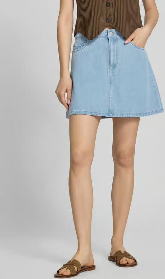 Pieces A-lijn jeansrok van katoenmix met viscose model 'ABBI' - Foto 4