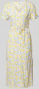 Pieces A-lijn midi-jurk van pure viscose model 'BARRI'