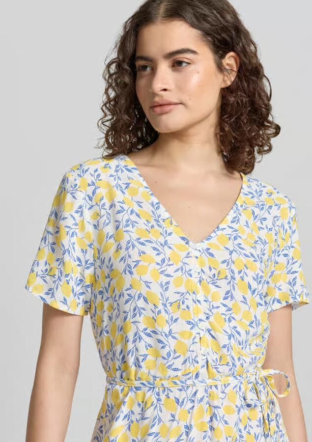 Pieces A-lijn midi-jurk van pure viscose model 'BARRI'