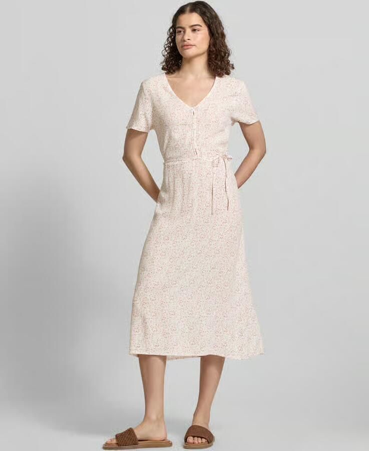 Pieces A-lijn midi-jurk van pure viscose model 'BARRI' - Foto 3